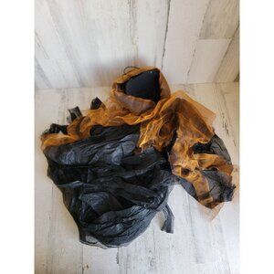 Orange grim reaper hanging prop Halloween decor web spider